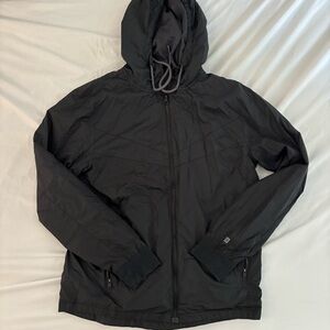 Black Hooded Windbreaker